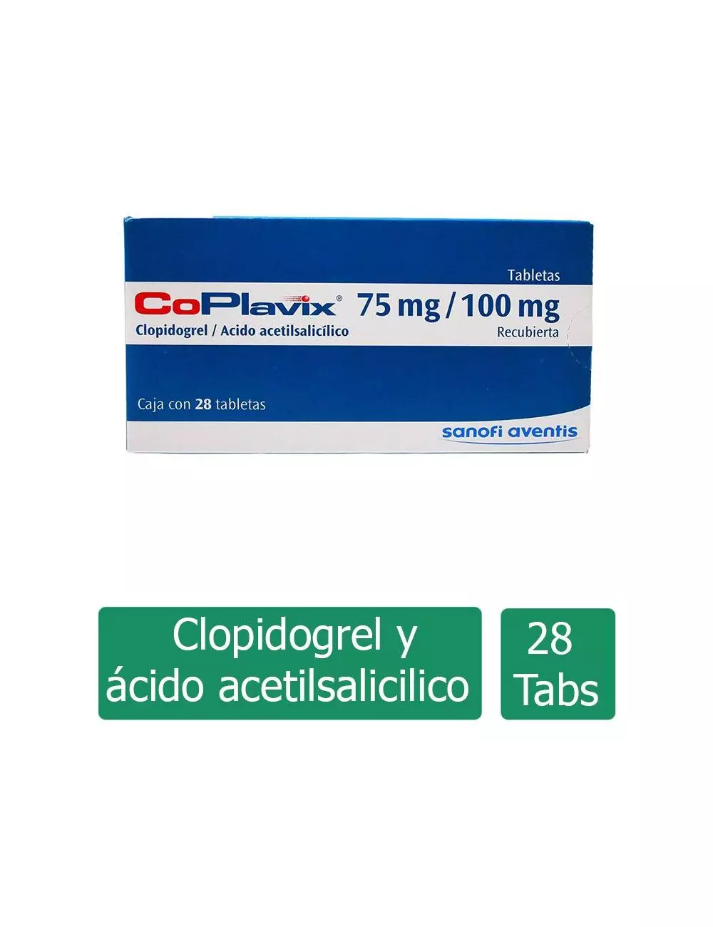 Coplavix 75 mg / 100 mg Caja Con 28 Tabletas Recubiertas