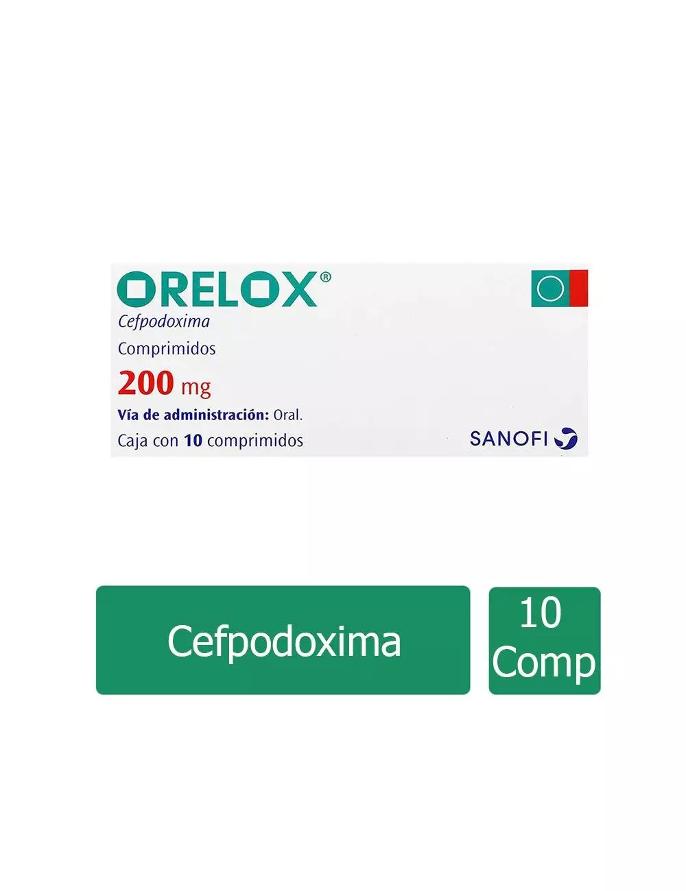 Orelox® 200 mg (Cefpodoxima) - 10 Comprimidos - Sanofi RX2
