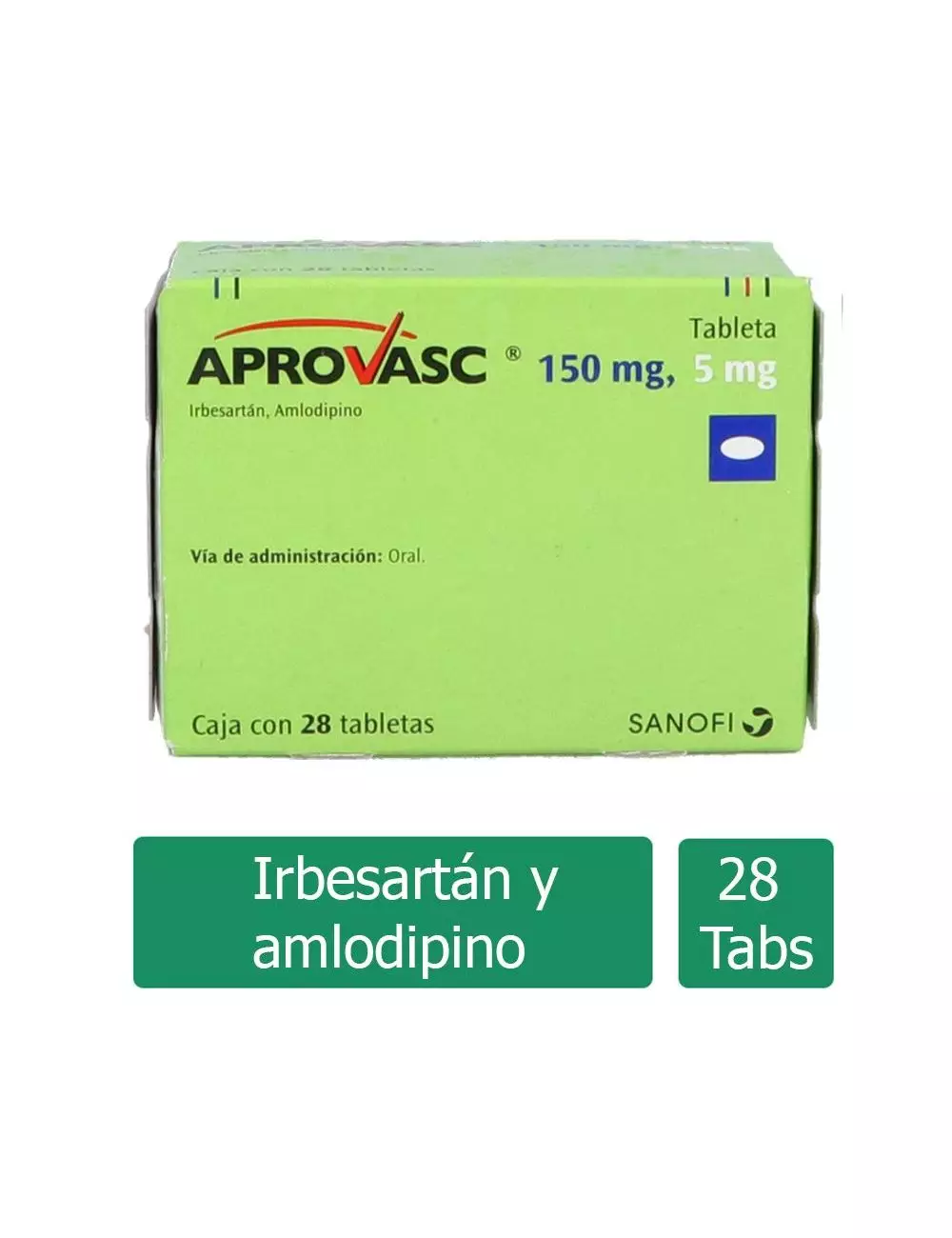 APROVASC® 150 mg/5 mg (Irbesartán/Amlodipino) - 28 Tabletas - SANOFI
