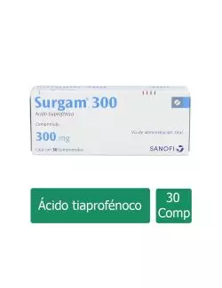 Surgam® 300 mg (Ácido Tiaprofénico) - Caja con 30 Comprimidos - Sanofi