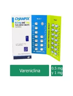 Champix® 0.5mg/1mg (Vareniclina) - 11+14 Tabletas - Pfizer