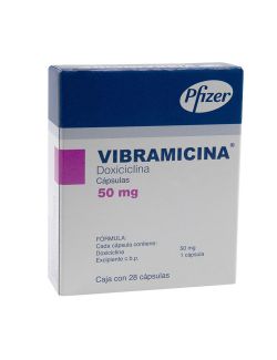 Vibramicina 50 mg Caja Con 28 Cápsulas RX2
