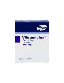 Vibramicina 100 mg Caja Con 10 Cápsulas RX2