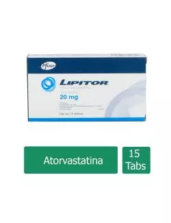 Lipitor 20 mg - Caja con 15 Tabletas | Atorvastatina | Laboratorio Pfizer