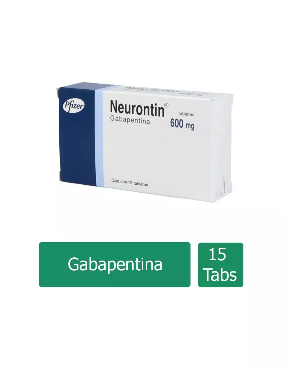 Neurontin® 600 mg (Gabapentina) | 15 Tabletas | Pfizer