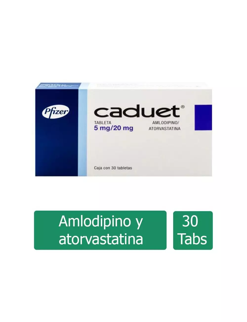 Caduet® 5 mg/20 mg (Amlodipino/Atorvastatina) - Caja con 30 Tabletas - Pfizer