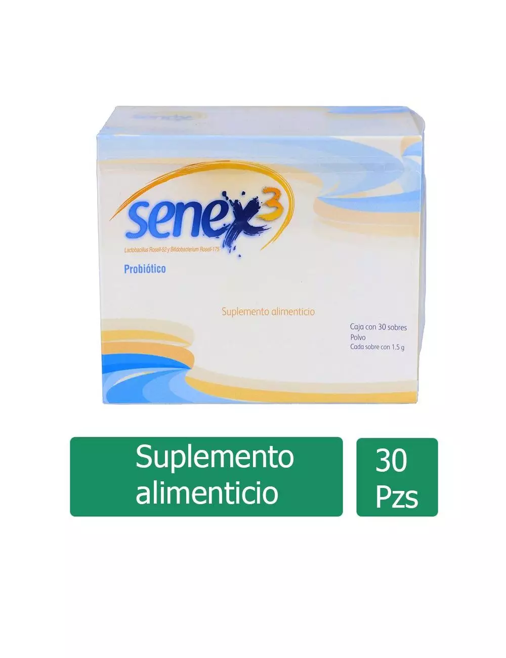Senex3 1.5 g - Caja con 30 Sobres | Lactobacillus y Bifidobacterium | Laboratorio Medix