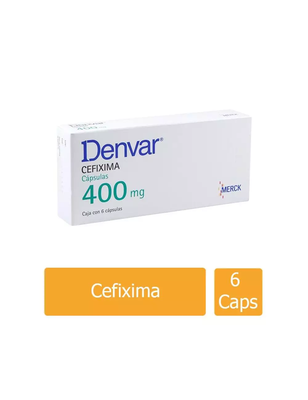 Denvar® 400 mg - 6 Cápsulas | Cefixima | Merck | RX2