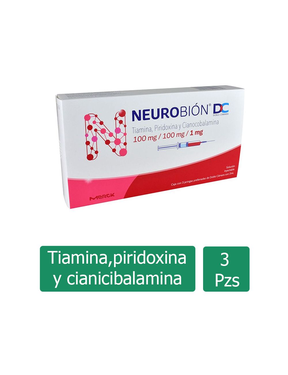 Neurobión DC 100 mg/100 mg/1 mg Caja Con 3 Jerigas Prellenadas