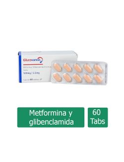 Glucovance 500 / 2.5 mg Caja Con 60 Tabletas