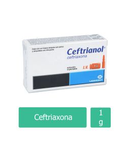 Ceftrianol 1 g Solución Inyectable Frasco Ámpula Con 1 Ampolleta RX2