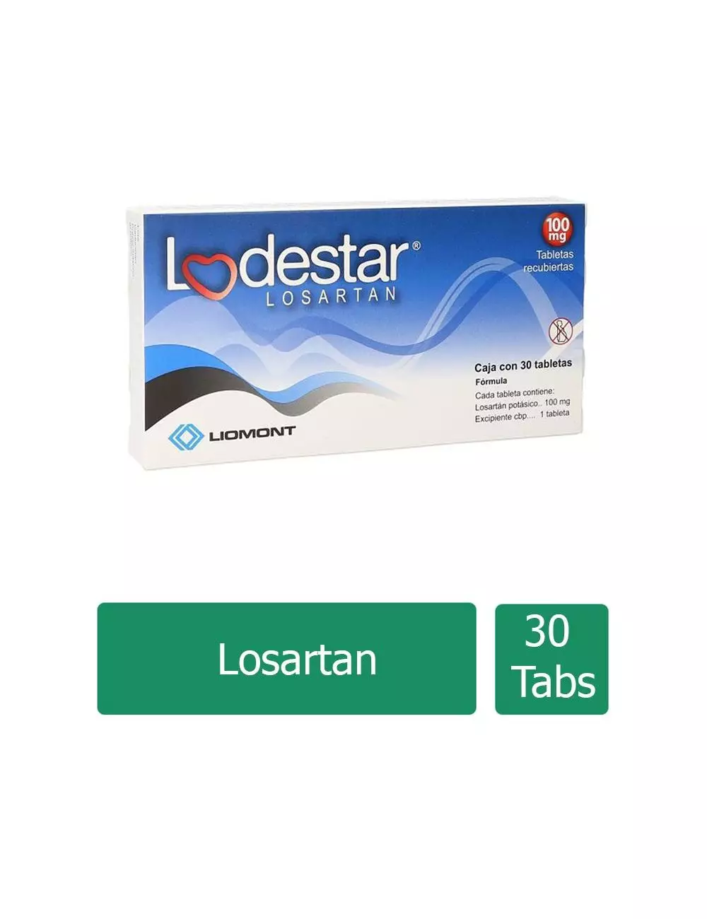 Lodestar® 100 mg (Losartan) - 30 Tabletas - Liomont