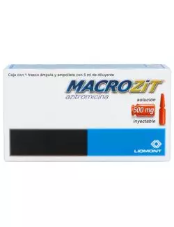 Macrozit 500 mg Caja Con 1 Frasco Ámpula Y Ampolleta RX2