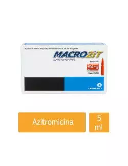 Macrozit 500 mg Caja Con 1 Frasco Ámpula Y Ampolleta RX2