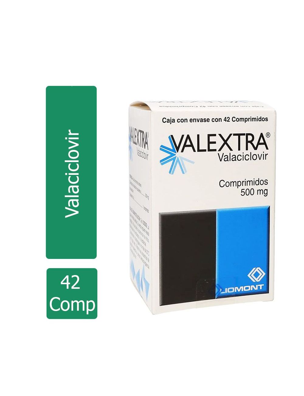 VALEXTRA® 500 mg (Valaciclovir) - 42 Comprimidos - Liomont
