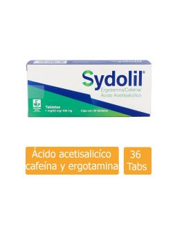 Sydolil® 1 mg/50 mg/400 mg - Caja con 36 tabletas | Ergotamina/Cafeína/Ácido acetilsaliciílico | Siegfried Rhein- RX1