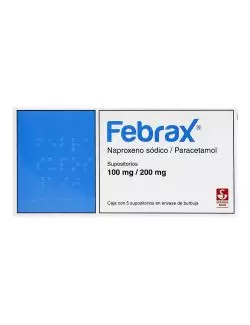 Febrax Pediátrico 100 mg/200 mg 5 Supositorios