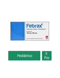 Febrax Pediátrico 100 mg / 200 mg Caja Con 5 Supositorios