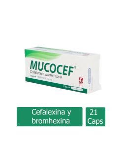 Mucocef 500 mg / 8.782 mg Caja Con 21 Cápsulas RX2