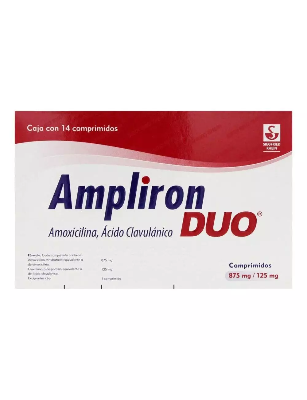 Ampliron Duo 875 mg / 125 mg Caja Con 14 Comprimidos - RX2