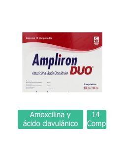 Ampliron Duo 875 mg / 125 mg Caja Con 14 Comprimidos - RX2