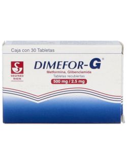 Dimefor G 500 mg / 2.5 mg Caja Con 30 Tabletas