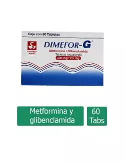 Dimefor G 500 mg / 2.5 mg Caja Con 60 Tabletas