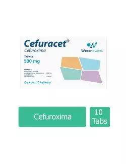 Cefuracet 500 mg Caja Con 10 Tabletas Recubiertas RX2