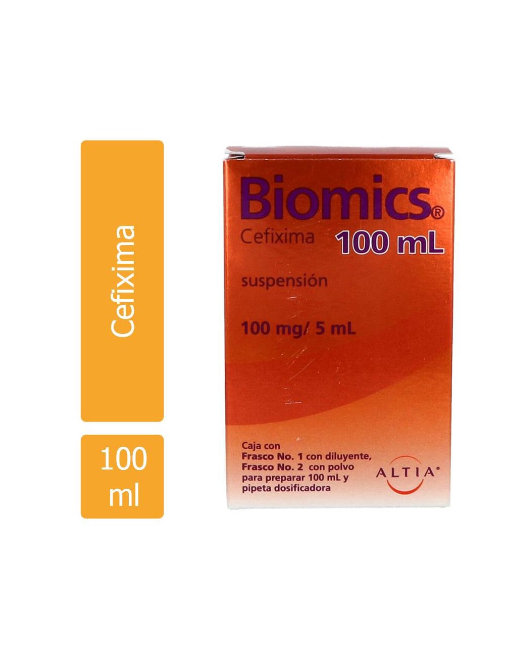 Biomics® Suspensión (Cefixima 100mg/5mL) - 100mL | ALTIA | RX2