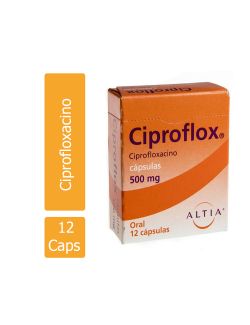 Ciproflox 500 mg Caja Con 12 Cápsulas-RX2