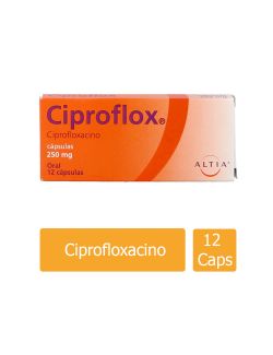 Ciproflox 250 mg Caja Con 12 Cápsulas - RX2