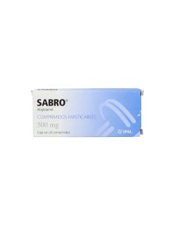 Sabro 500 mg Caja Con 20 Comprimidos Masticables