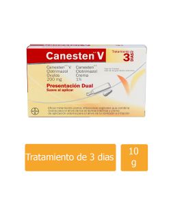 Canesten V Dual 200 mg /1% Caja Con 3 Óvulos Y Tubo Con Crema Con 10 g