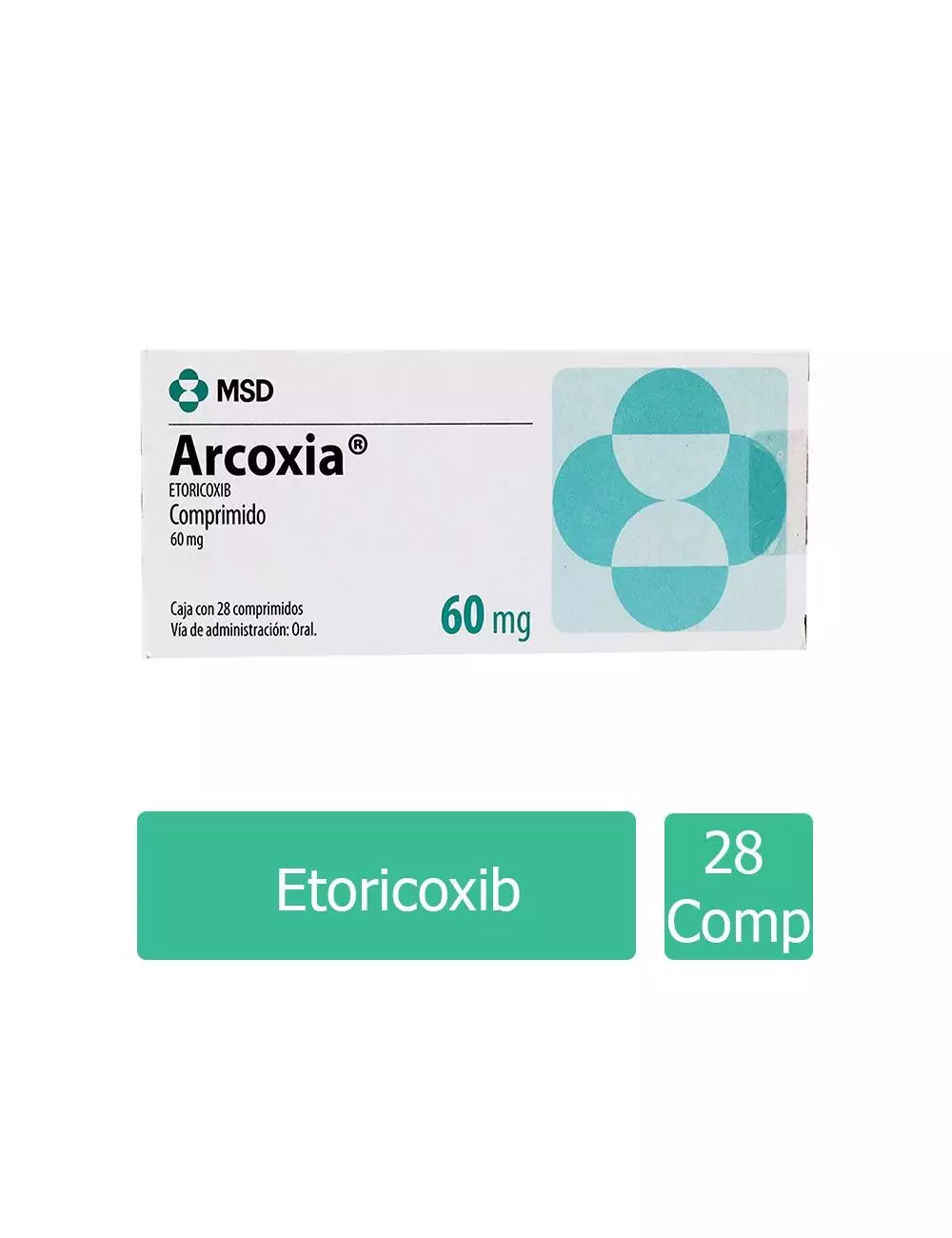 Arcoxia® 60 mg (Etoricoxib) - 28 Comprimidos - Merck
