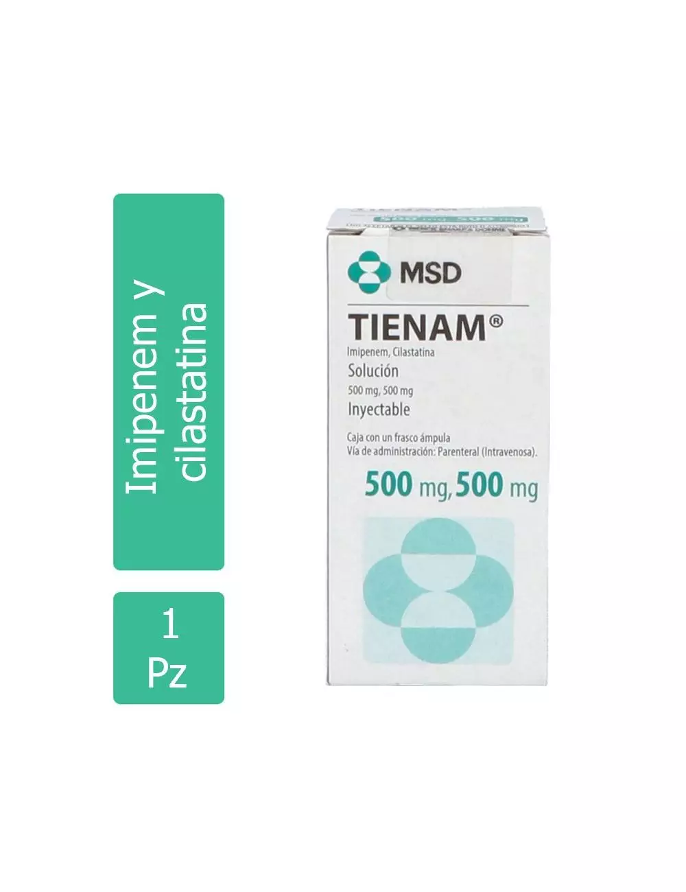 TIENAM® 500 mg/500 mg (Imipenem/Cilastatina) - 1 Frasco Ámpula - MSD-RX2