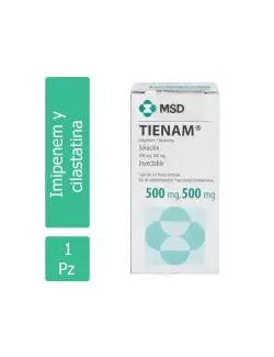 TIENAM® 500 mg/500 mg (Imipenem/Cilastatina) - 1 Frasco Ámpula - MSD-RX2