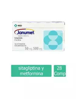 Janumet® 50mg/500mg (Sitagliptina/Metformina) - 28 Comprimidos - MSD