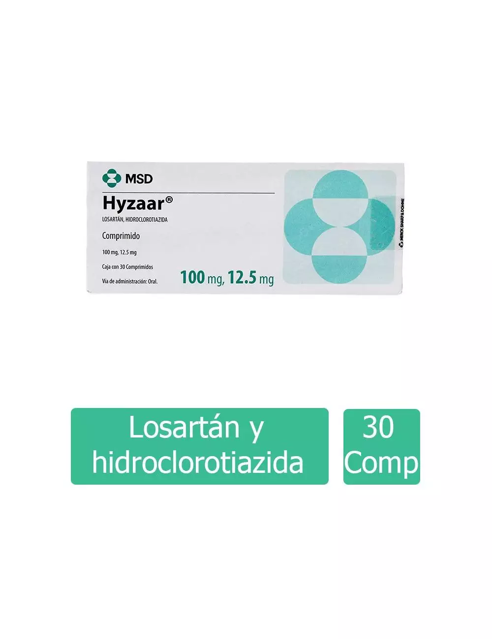 Hyzaar® 100 mg/12.5 mg (Losartan/Hidroclorotiazida) - 30 Comprimidos - MSD