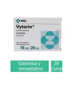 Vytorin® 10 mg/20 mg 28 Comprimidos | Ezetimiba/Simvastatina | MSD
