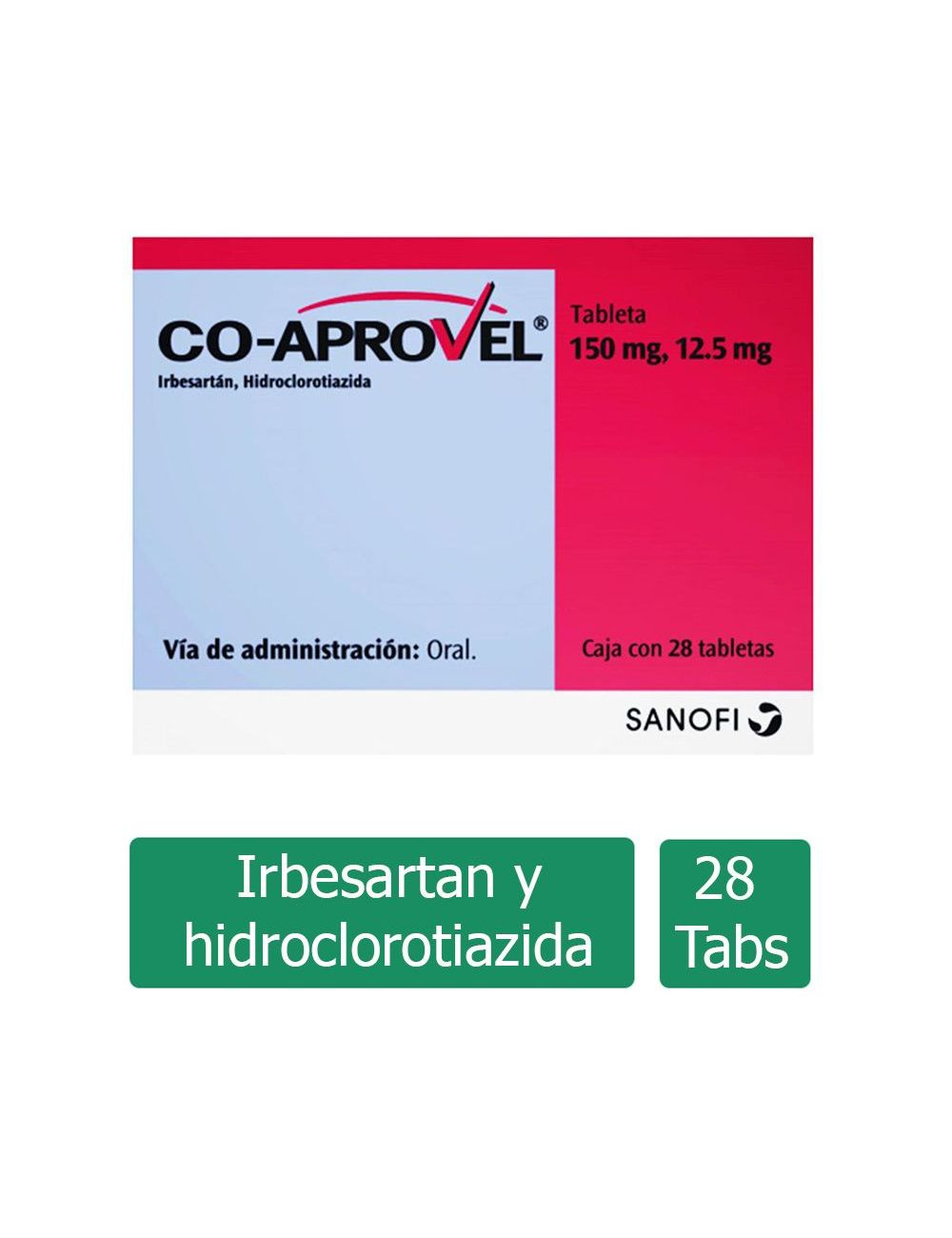 CoAprovel 150 mg / 12.5 mg Caja Con 28 Tabletas