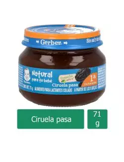 GERBER SABOR A CIRUELA PASA FRASCO CON 71 G