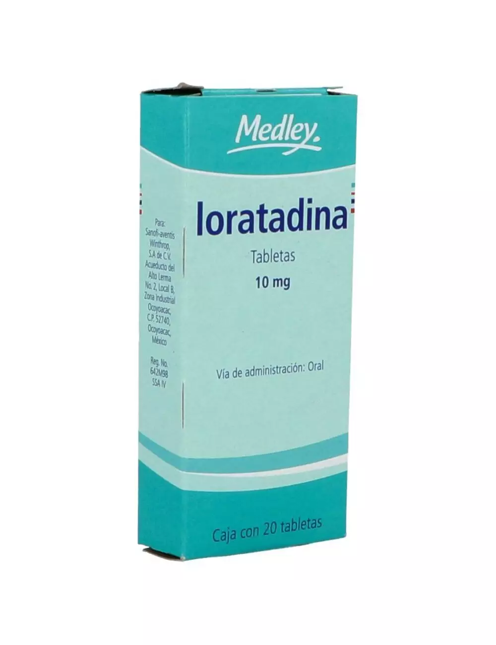 Loratadina 10 mg Caja con 20 Tabletas