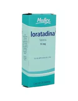 Loratadina 10 mg Caja con 20 Tabletas