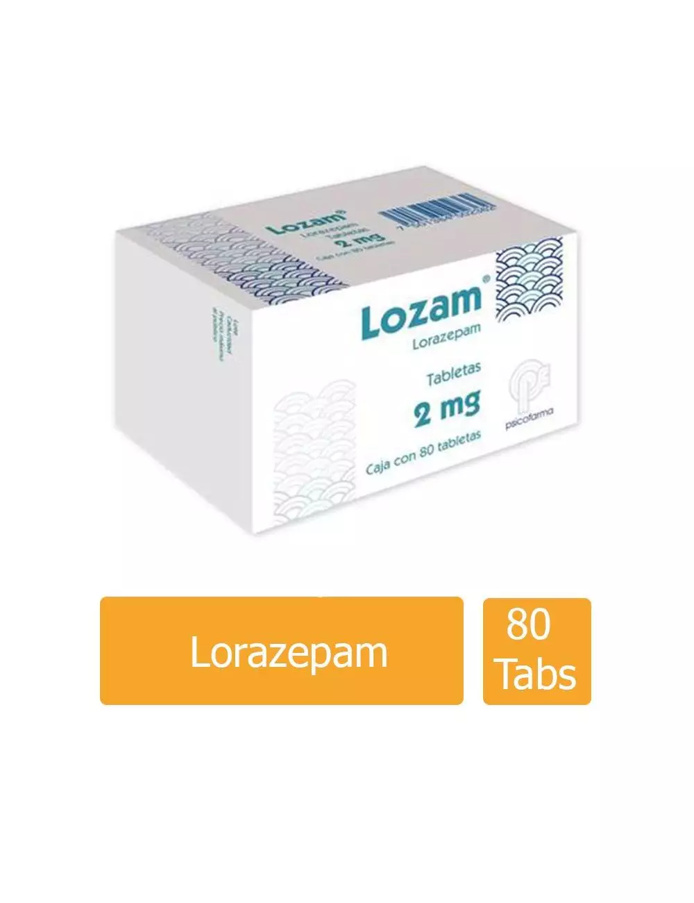 Lozam® 2 mg (Lorazepam) | 80 Tabletas | PSICOFARMA | Rx1