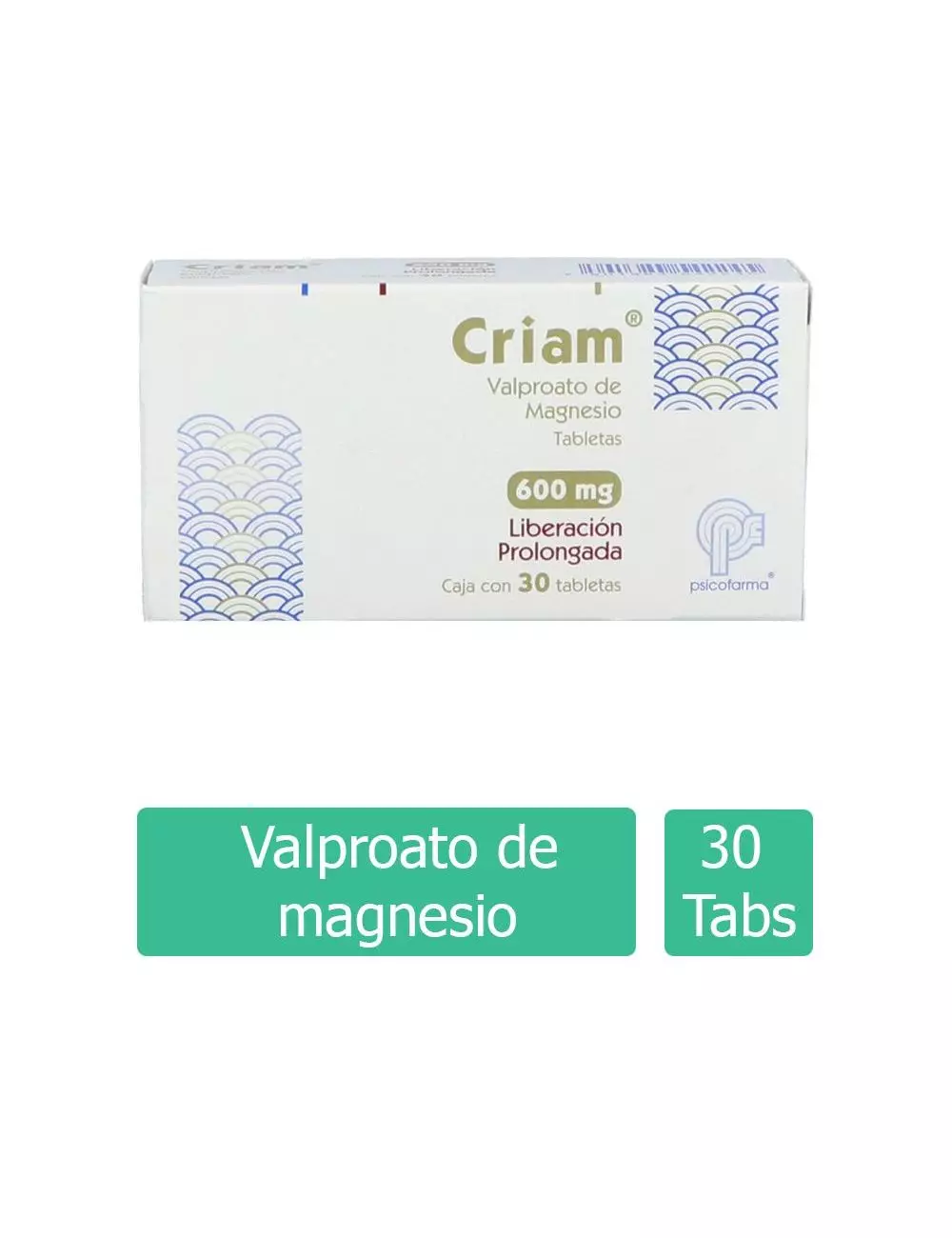 Criam® 600 mg - Caja con 30 tabletas | Valproato de Magnesio | Psicofarma