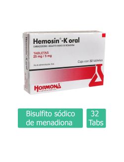 Hemosin K 25 mg / 5 mg Caja Con 32 Tabletas
