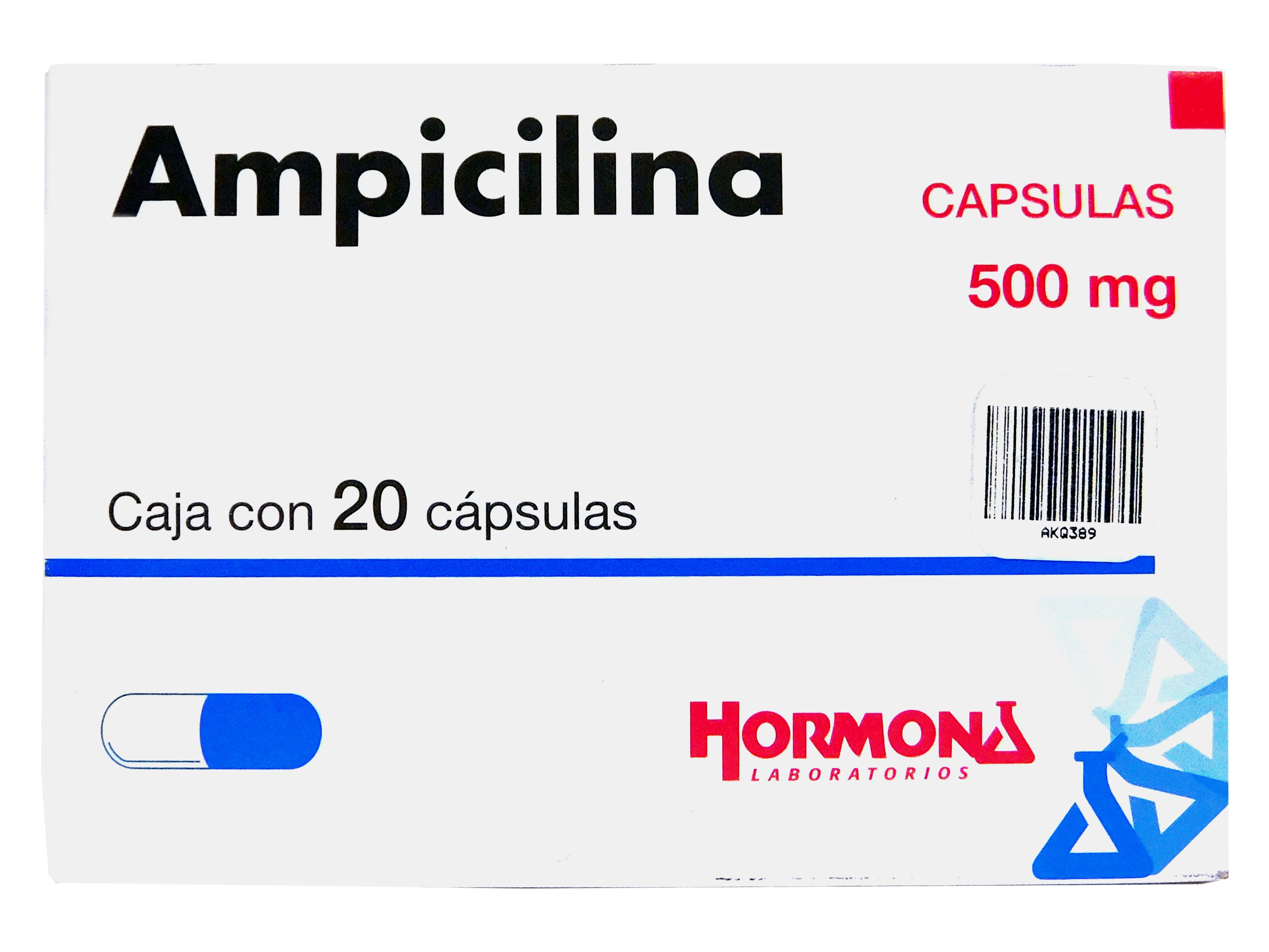 Precio Ampicilina cáps 500 mg 20 cápsulas | Farmalisto MX