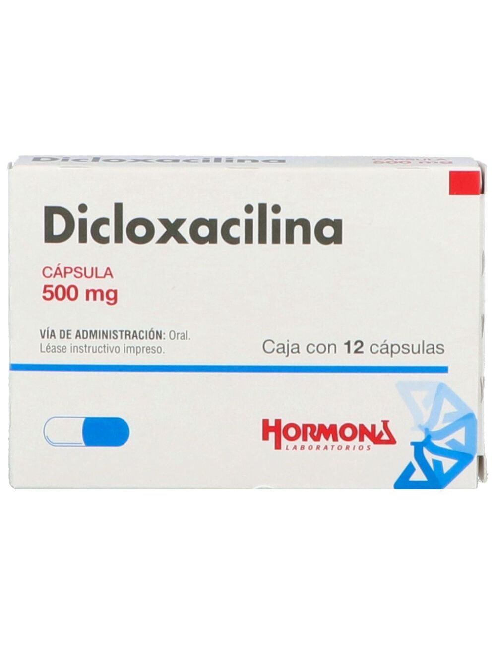 Dicloxacilina 500 mg Caja Con 12 Cápsulas -RX2