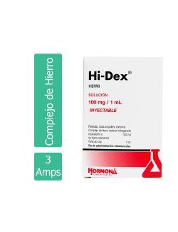 Hi-Dex 100 mg Solución Inyectable IM Caja Con 3 Ampolletas