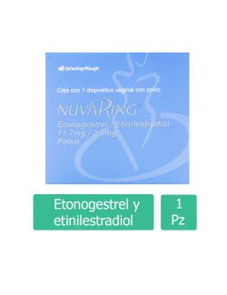 Nuvaring 11,7 / 2.7 mg Caja Con 1 Dispositivo Vaginal Con Polvo RX3